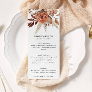 Menu Élevé de Mariage Floral Rustique d'Automne