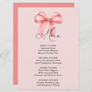 Menu Elle noue la Fête des mariées arc rose noeud