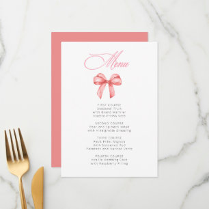 Menu Elle noue la Fête des mariées arc rose noeud