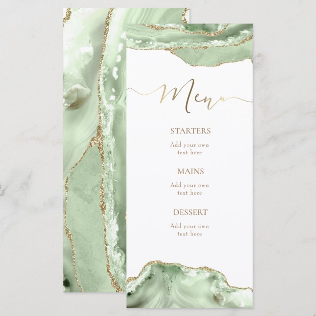 Menu en agate verte (Devant / Derrière)