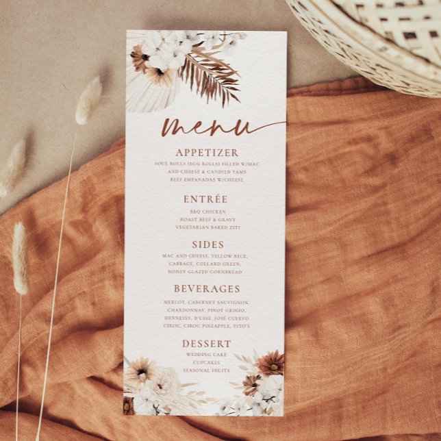 Menu en herbe des pampas boho (Créateur téléchargé)