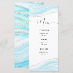 menu en marbre bleu pastel