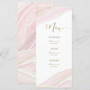 Menu en marbre rose pastel