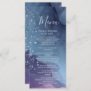 Menu encre d'alcool bleu et violet avec mystique de par
