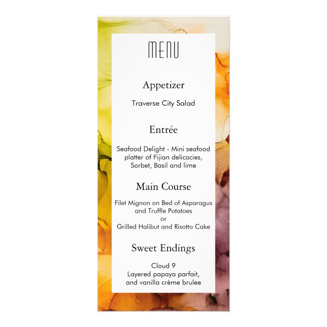 Menu Encre Imaginaire automne (Devant)