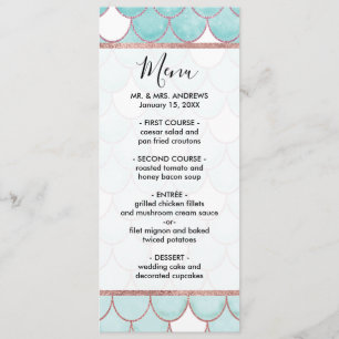 Menu Étalons de sirène de Parties scintillant rose Turq