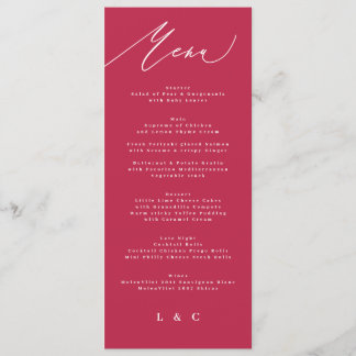 Menu été rouge magenta classique Calligraphie