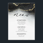 Menu Ethereal Mist Ombre Black Watercolor Moody Dinner<br><div class="desc">Ethereal Mist Ombre Black Aquarelle Moody Mariage Design avec aquarelle peinte à la main misty lavage fondu texture arrière - plan, dorure feuille look lignes veining, et des pistes de confetti points et bords. Un look tendance et moderne pour toutes les saisons, avec une palette de couleurs douces et rêvées...</div>