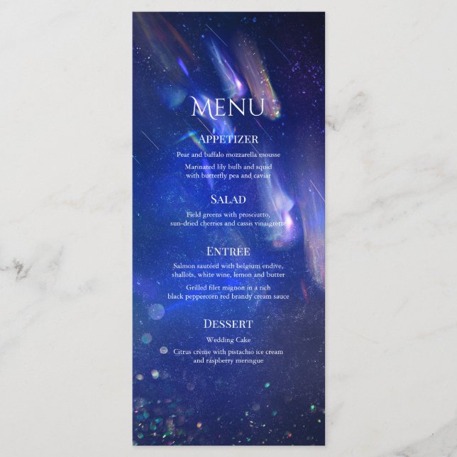 Menu Étoiles de tir Galaxie céleste Mariage (Devant)