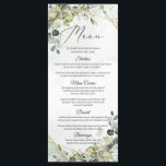 Menu Eucalyptus Verdure Faux Gold Frame Mariage Dîner<br><div class="desc">Eucalyptus Green Faux Gold Frame Mariage Diner Menu,  Contactez-moi pour les articles correspondants ou pour la personnalisation,  Roses Blush ©</div>