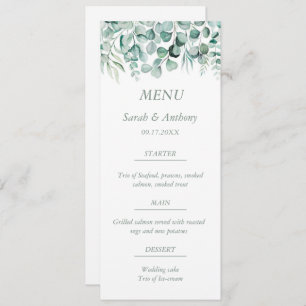 Menu Eucalyptus Verdure Feuillage Rustique Mariage Nour