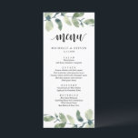 Menu Eucalyptus Verdure Mariage Elopement Dîner<br><div class="desc">Carte de dîner Eucalyptus Mariage Elopement Green Moderne. Customisez facilement et personnalisez-vous selon vos besoins,  et vos invités de dîner seront ravis quand ils verront ce menu de dîner parfait et élégant.</div>