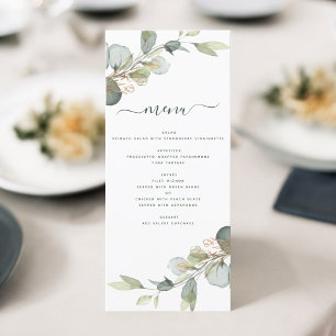 Menu Eucalyptus Vert Succulent Élégant Moderne