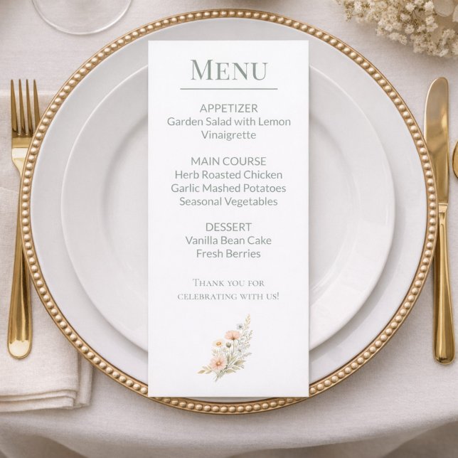 Menu Événement au jardin de fleurs sauvages (Créateur téléchargé)
