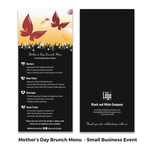 Menu Événement spécial d'affaires Brunch de la fête des (Business Special Event Mother's Day Brunch Menu)