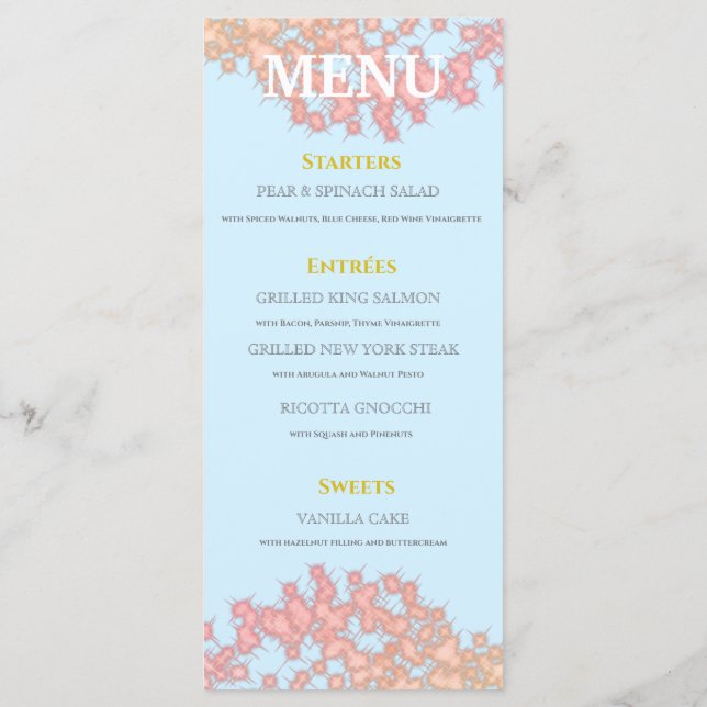 Menu Fairytale Sweet sixteen Princess Photo (Dos)