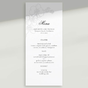 Menu Faux Embossé Orchid Mariage classique moderne