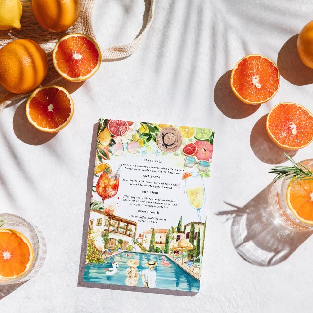 Menu Fête au bord de la piscine toscane italienne | Men (Créateur téléchargé)