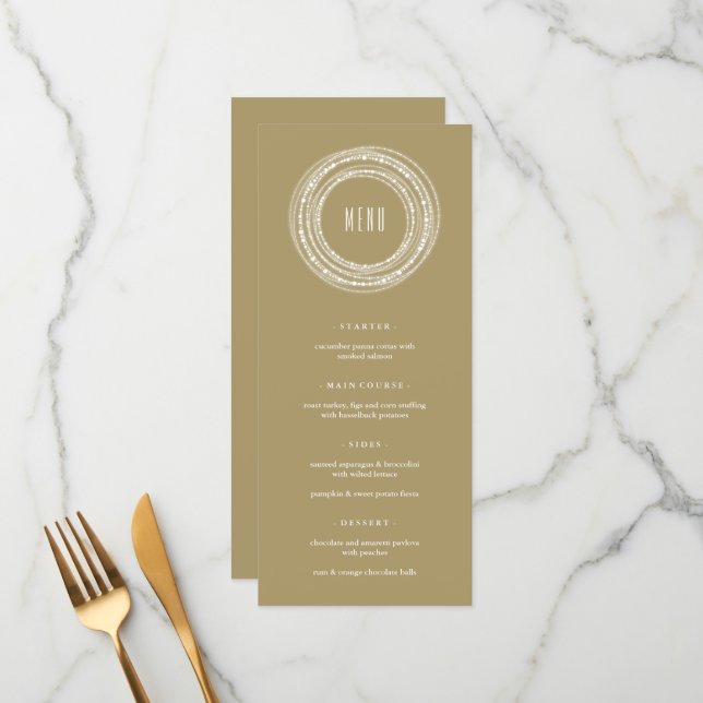 Menu Fête Chic de Fêtes de Fin d'Année Merry & Bright a (Devant/Arrière en situation)
