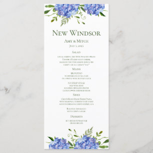 Menu Fête de fiançailles aux Hortensias Bleus