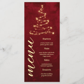 Menu Fête de Noël Red Velvet avec arbre Manu Card