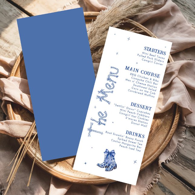 Menu Fête de week-end de Bachelorette sur le thème West (Créateur téléchargé)