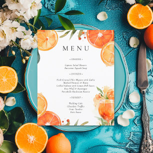 Menu Fête des mariées Aperol Spritz