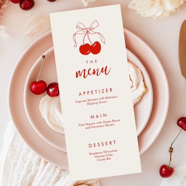 Menu Fête des mariées Coquette Cherry (Créateur téléchargé)