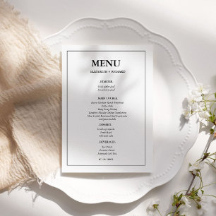 Menu Fête des mariées de douche couple élégant et chic