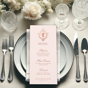 Menu Fête des mariées de Rose Gold Crest rose Vintage R
