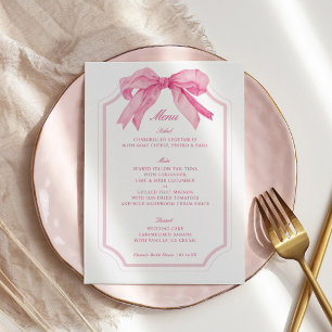Menu Fête des mariées de ruban pour toile de boîte rose