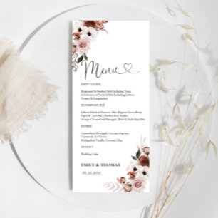 Menu Fête des mariées de soie florale
