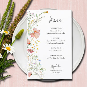 Menu Fête des mariées fleur sauvage