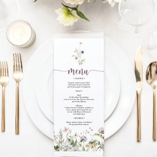 Menu Fête des mariées Fleur sauvage rustique