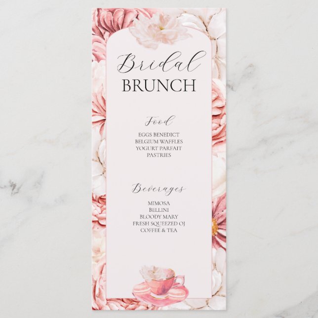 Menu Fête des mariées Garden Tea Party (Devant)