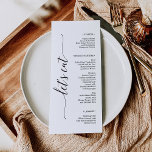 Menu Fête des mariées Mariage Élégance minimale<br><div class="desc">Ce beau menu est parfait pour votre prochain événement ! Modifiez facilement les éléments du menu et affichez ce beau design sur chaque assiette ! Voir la collection entière pour plus d'articles correspondants !</div>