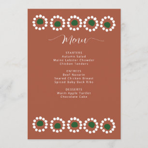 Menu Fête des mariées mexicaine Boho Barro