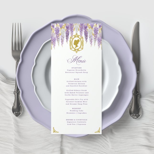 Menu Fête des mariées Vintage florale (Créateur téléchargé)