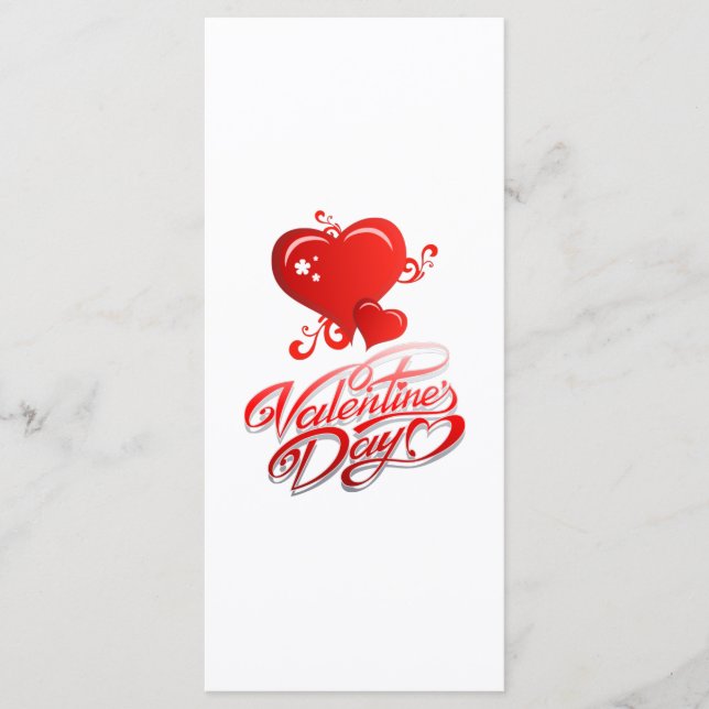 Menu fête des valentines joyeuses aux coeurs rouges (Devant)