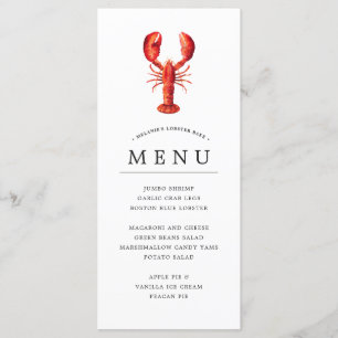 Menu Fête du homard Thème de la marée rouge