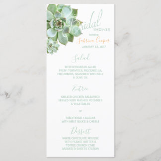 Menu Fêtes des mariées Succulentes du jardin