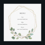Menu Feuilles botaniques Elegant Gold Geo Frame Mariage<br><div class="desc">Botanical Feuilles Elegant Gold Geo Frame Mariage Menu Peut être entièrement customisé pour répondre à vos besoins. // Vous cherchez des articles correspondants ? Autre papeterie de l'ensemble disponible dans la section "collections" de mon magasin. // Besoin d'aide pour customiser votre design ? Vous avez d'autres idées ? N'hésitez pas...</div>