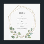 Menu Feuilles botaniques Elegant Gold Geo Frame Mariage<br><div class="desc">Botanical Feuilles Elegant Gold Geo Frame Mariage Menu Peut être entièrement customisé pour répondre à vos besoins. // Vous cherchez des articles correspondants ? Autre papeterie de l'ensemble disponible dans la section "collections" de mon magasin. // Besoin d'aide pour customiser votre design ? Vous avez d'autres idées ? N'hésitez pas...</div>