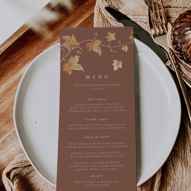 Menu Feuilles d'automne Élégant mariage d'automne ou do (Créateur téléchargé)