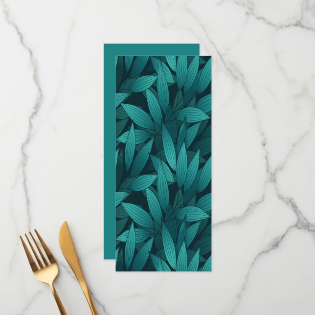 Menu Feuilles tropicaux rayonnants (Devant/Arrière en situation)