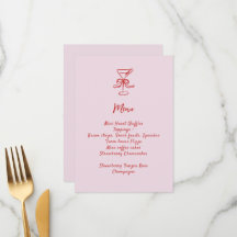 Filles Cocktail Brunch Rouge rose manuscrit