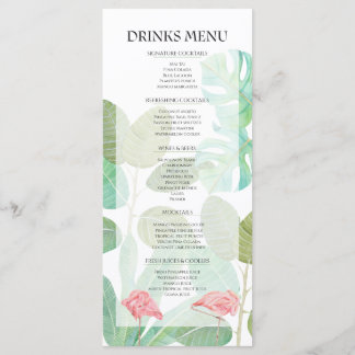 Menu Flamant rose de luxe, Boissons de mariage à la vég