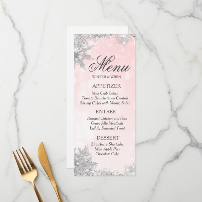 Menu Flambeau de neige gelé hiver (Devant/Arrière en situation)