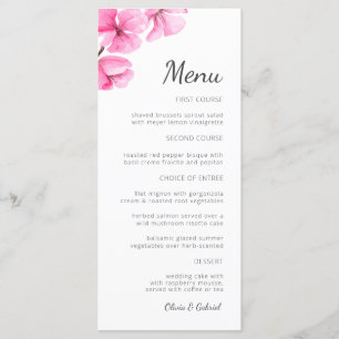 Menu Fleur de cerisier printanière. Mariage dans le jar