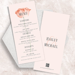 Menu Fleur de corail minimaliste deux arbres